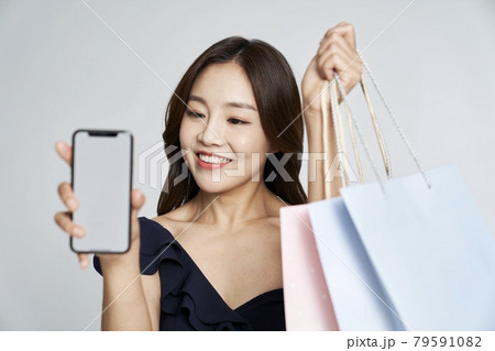 ショッピング 買い物 ショッピングバッグ 79591082