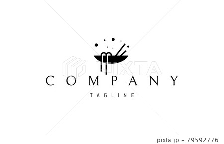 Vector logo on which an abstract image of a plate of noodles. 79592776