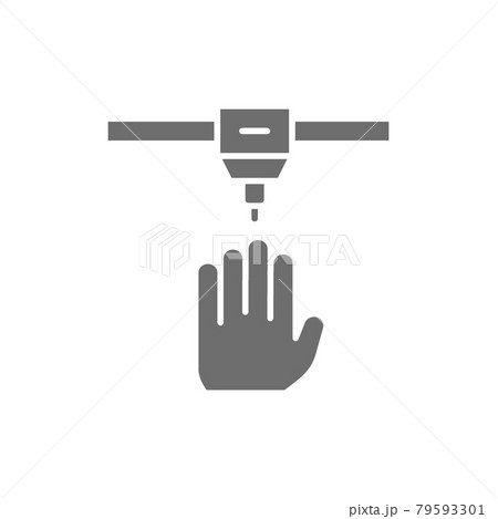 3d printing a human organs, medical printer grey icon. 79593301