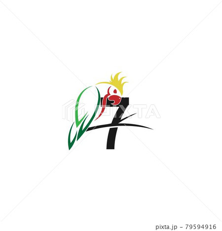 Number 7 with parrot bird icon logo design vector Number 7 with parrot bird icon logo design vector 79594916