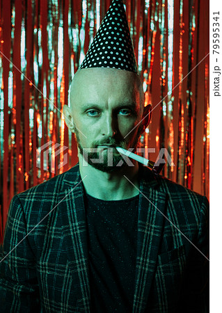 boring birthday unhappy man holiday look party boring birthday unhappy man holiday look party 79595341