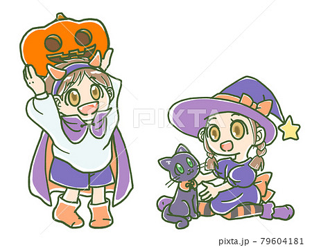 ハロウィンパーティーの支度をする子どもたち 79604181