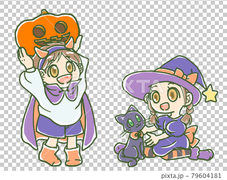 ハロウィンパーティーの支度をする子どもたち 79604181