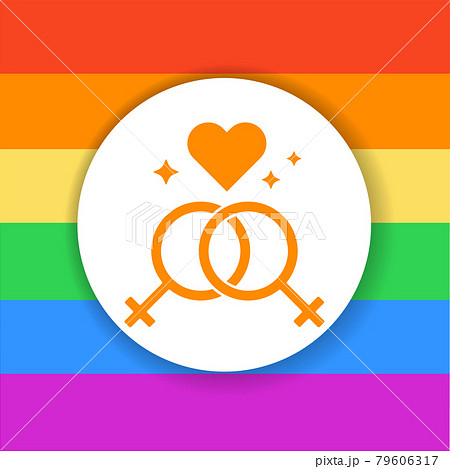 Lesbian love color glyph icon. Not traditional relationship. Lesbian love color glyph icon. Not traditional relationship. 79606317