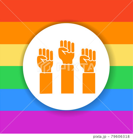 Human fists LGBT protest color glyph icon. Lesbian, Gay, Bisexual, Transgender. Human fists LGBT protest color glyph icon. Lesbian, Gay, Bisexual, Transgender. 79606318