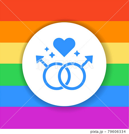 Gay relationship color glyph icon. Homosexual orientation concept. Gay relationship color glyph icon. Homosexual orientation concept. 79606334