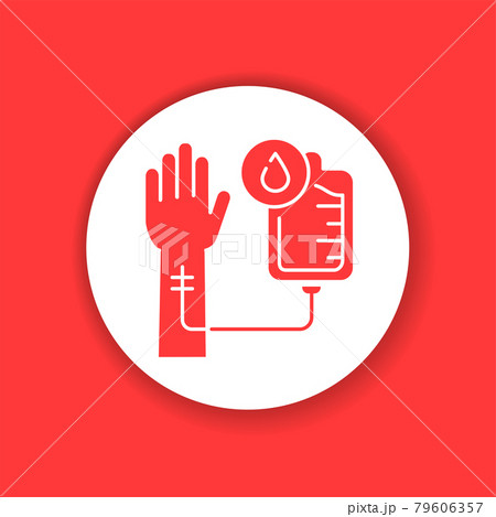Blood transfusion color glyph icon. Donation, charity concept. 79606357