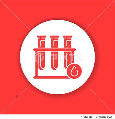 Blood in test tube color glyph icon. Medical and scientific concept. Blood in test tube color glyph icon. Medical and scientific concept. 79606358
