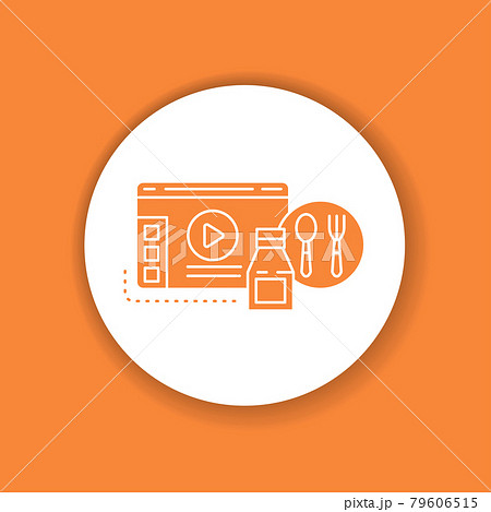 Food blog web site color glyph icon. Cooking video. 79606515