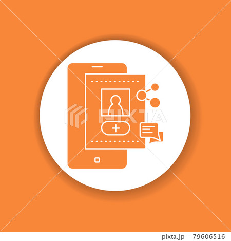 Account registration color glyph icon. Social media information sign. Account registration color glyph icon. Social media information sign. 79606516