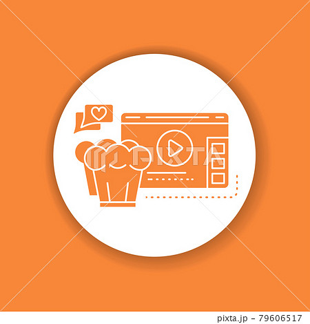 Food blog web site color glyph icon. Cooking video. 79606517