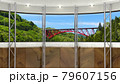 背景素材 スタジオセット 赤い橋のかかる渓谷 79607156
