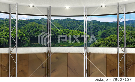 背景素材 スタジオセット 山と湖 79607157