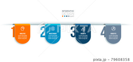 Business infographic template with step or option design. Business infographic template with step or option design. 79608358