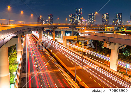 《東京都》交通・物流イメージ《夜景》 79608909