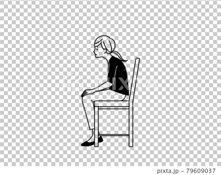 Kyphosis sitting in a chair-black Kyphosis sitting in a chair-black 79609037
