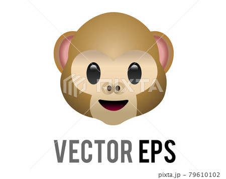 Vector brown monkey Face Mizaru icon 79610102