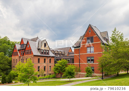 Sunny exterior view of Lincoln Hall of Cornell University 79610236