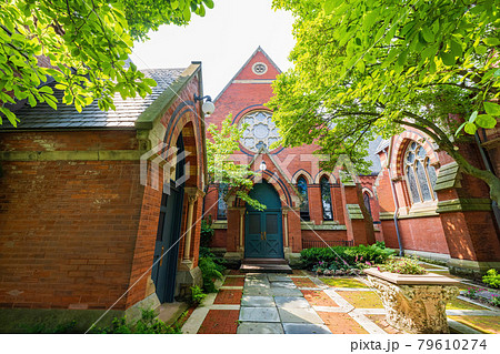 Sunny exterior view of Sage chapel of Cornell University Sunny exterior view of Sage chapel of Cornell University 79610274