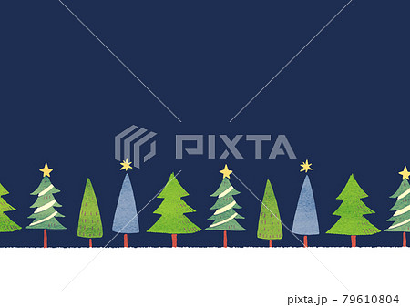 クリスマスの雪と木のイラスト背景北欧風のイラスト素材