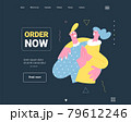 modern vector illustration young man dancing with girl 79612246