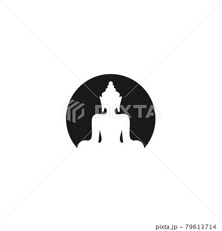 Buddha statue logo vector Buddha statue logo vector 79613714