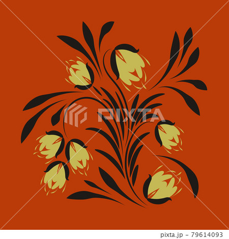 Folk flowers floral art print Flowers abstract art Folk flowers floral art print Flowers abstract art 79614093