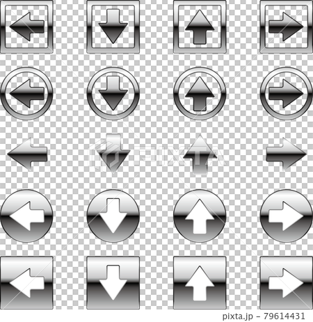 メタリックな矢印アイコンセット no.02 79614431