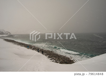 A patch of snow and ice in the village of Teriberka, Murmansk, Russia. Mar. 2017 A patch of snow and ice in the village of Teriberka, Murmansk, Russia. Mar. 2017 79614848