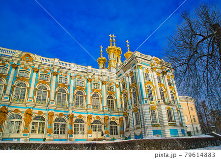 The Catherine Palace is a Rococo palace in Tsarskoye Selo (Pushkin). The Catherine Palace is a Rococo palace in Tsarskoye Selo (Pushkin). 79614883