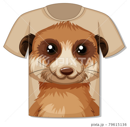 Front Of T Shirt With Meerkat Face Templateのイラスト素材