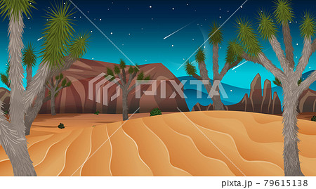 African Savanna forest landscape scene at night 79615138