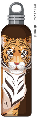 A brown thermos bottle with tiger pattern 79615160