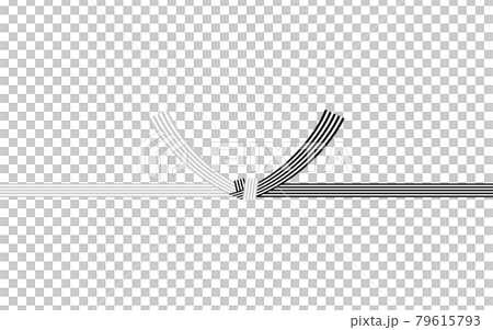 Japanese traditional decorative string, Mizuhiki, 5 black and white odd numbers, knot 79615793