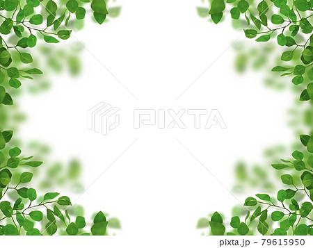 葉っぱのシンプルなフレームのイラスト素材 葉っぱのシンプルなフレームのイラスト素材