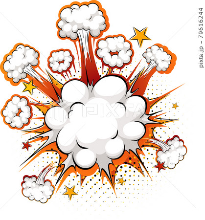 Blank boom comic speech bubble on white background 79616244