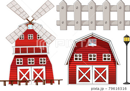 Farm element set isolated on white background Farm element set isolated on white background 79616316