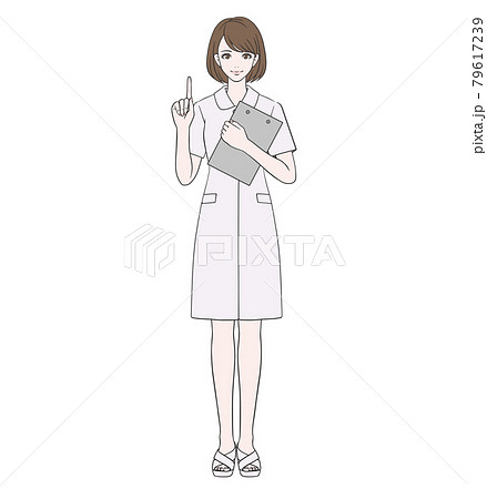 人差し指を立てる看護師のイラスト素材