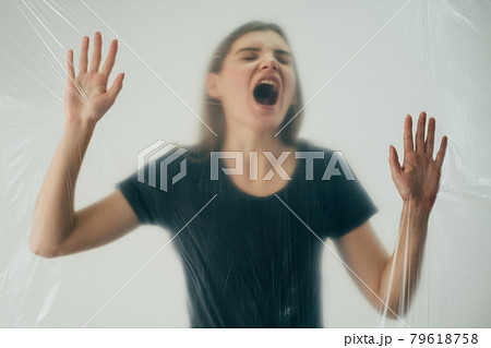 domestic abuse victim life screaming woman trapped 79618758