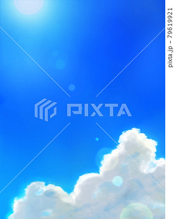 空を覆う雲と日差す青空 タテ のイラスト素材