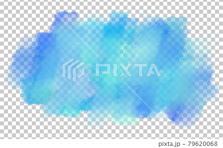 背景素材　滲んだ水彩絵具の楕円　青 79620068