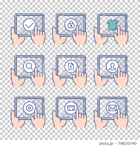 Touch the tablet Various icon sets Touch the tablet Various icon sets 79620340