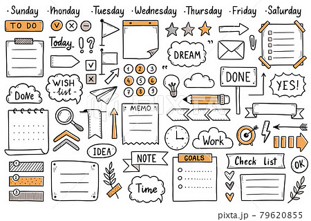 Bullet journal hand drawn element 79620855