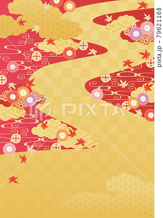 秋の背景(紅葉と菊)1ベク 秋の背景(紅葉と菊)1ベク 79621168