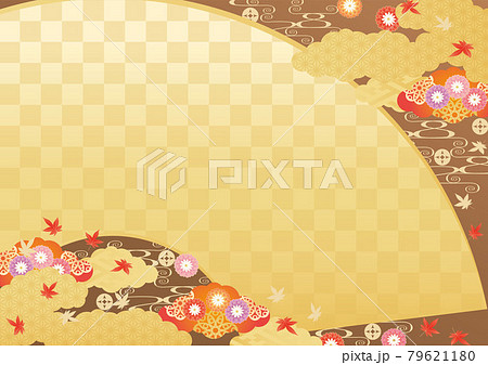 秋の背景(紅葉と菊)ヨコ3ベク 秋の背景(紅葉と菊)ヨコ3ベク 79621180