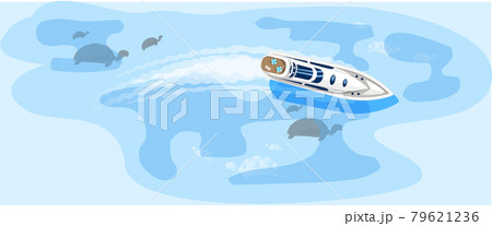 Set of yachts maritime ships at sea, shipping boats. Water transport boat, vessel vecto 79621236