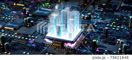 Smart city concept. 3d rendering 79621646