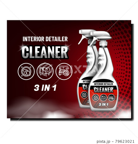 Interior Detailer Cleaner Promotion Poster Vector Interior Detailer Cleaner Promotion Poster Vector 79623021