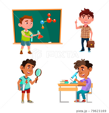 Boys Scientist Education And Research Set Vector 79623169