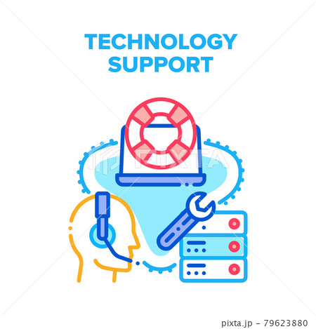 Technology Support Assist Vector Concept Color Technology Support Assist Vector Concept Color 79623880